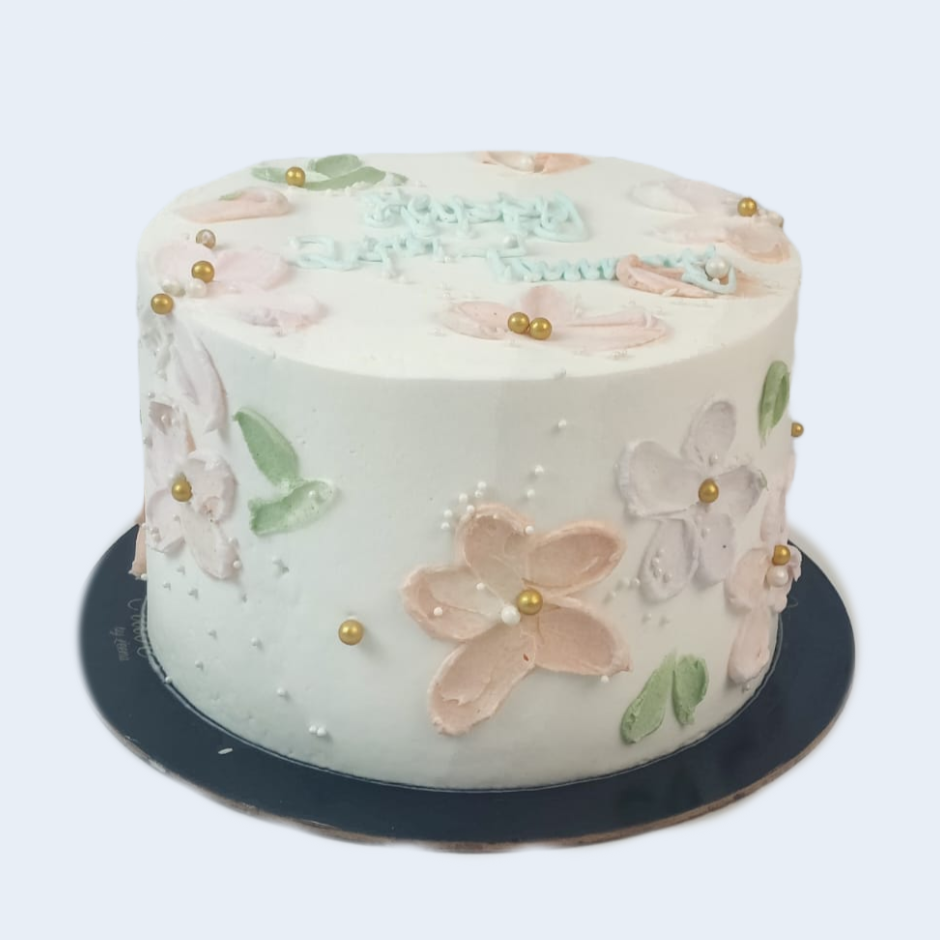Pastel Palette Knife Floral Cake - Crave by Leena