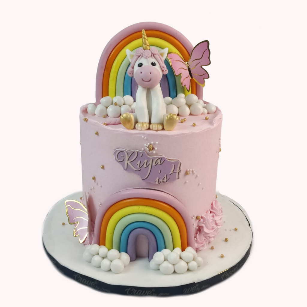 Butterfly Unicorn Rainbow Arch Cake - Crave by Leena