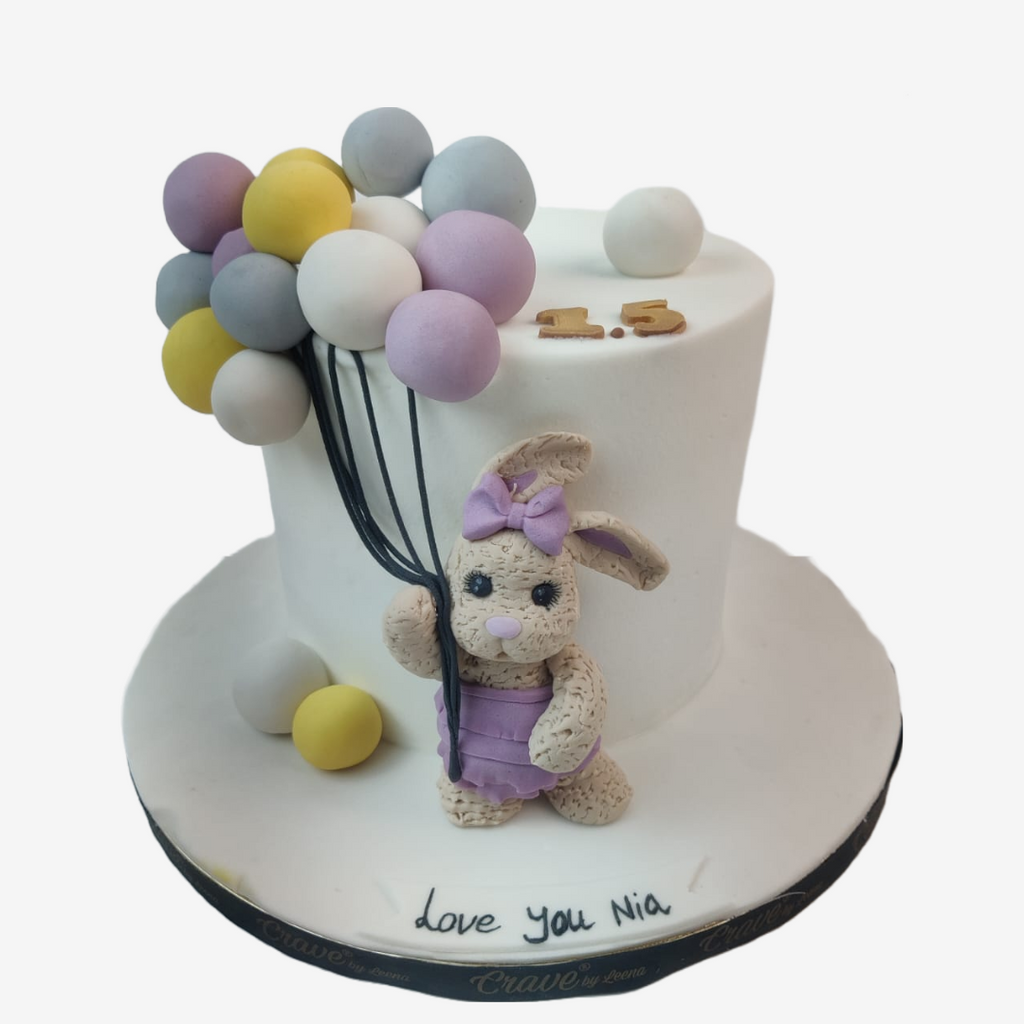 Cute Bunny with balloons - Crave by Leena