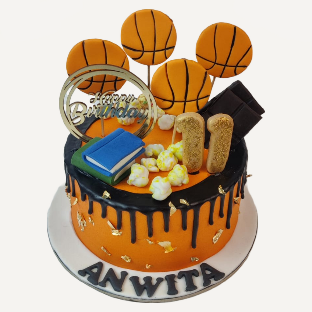Basket Ball Drip cake with Topper - Crave by Leena