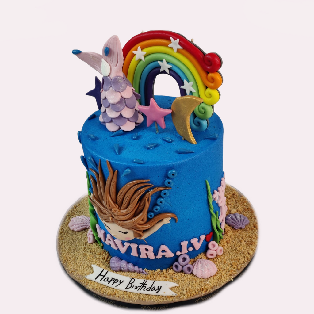 Rainbow Mermaid Cake - Crave by Leena