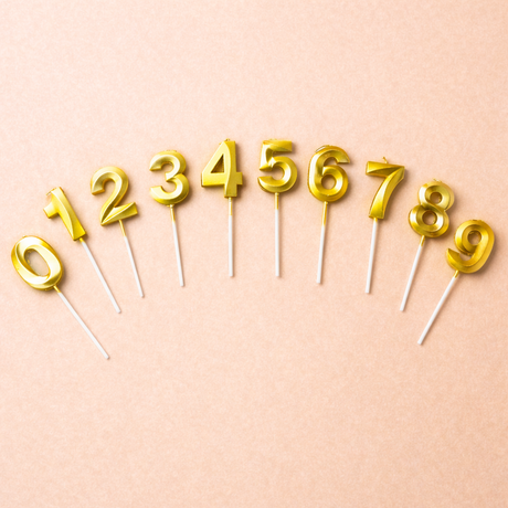 Metallic Gold Number Candles - Crave by Leena