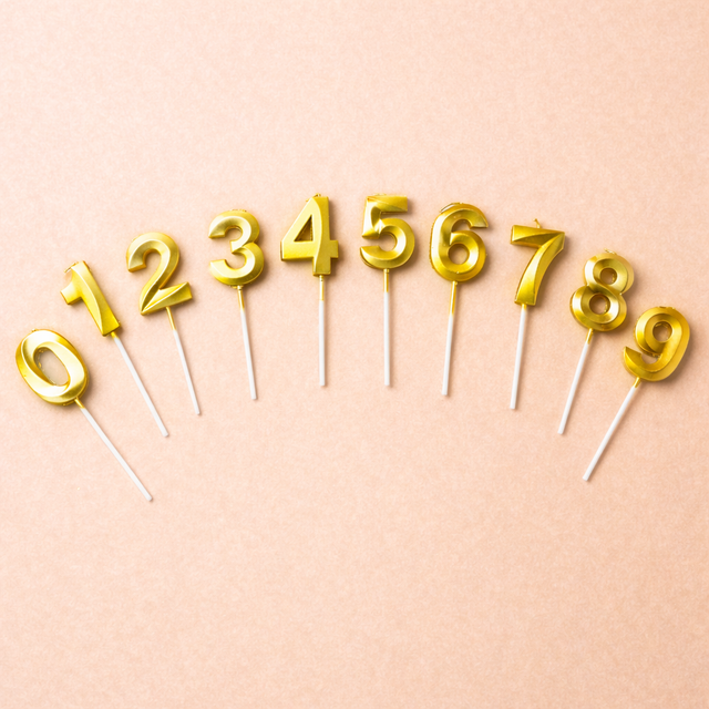 Metallic Gold Number Candles - Crave by Leena