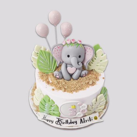 Pastel Pink Elephant Cake - Crave by Leena