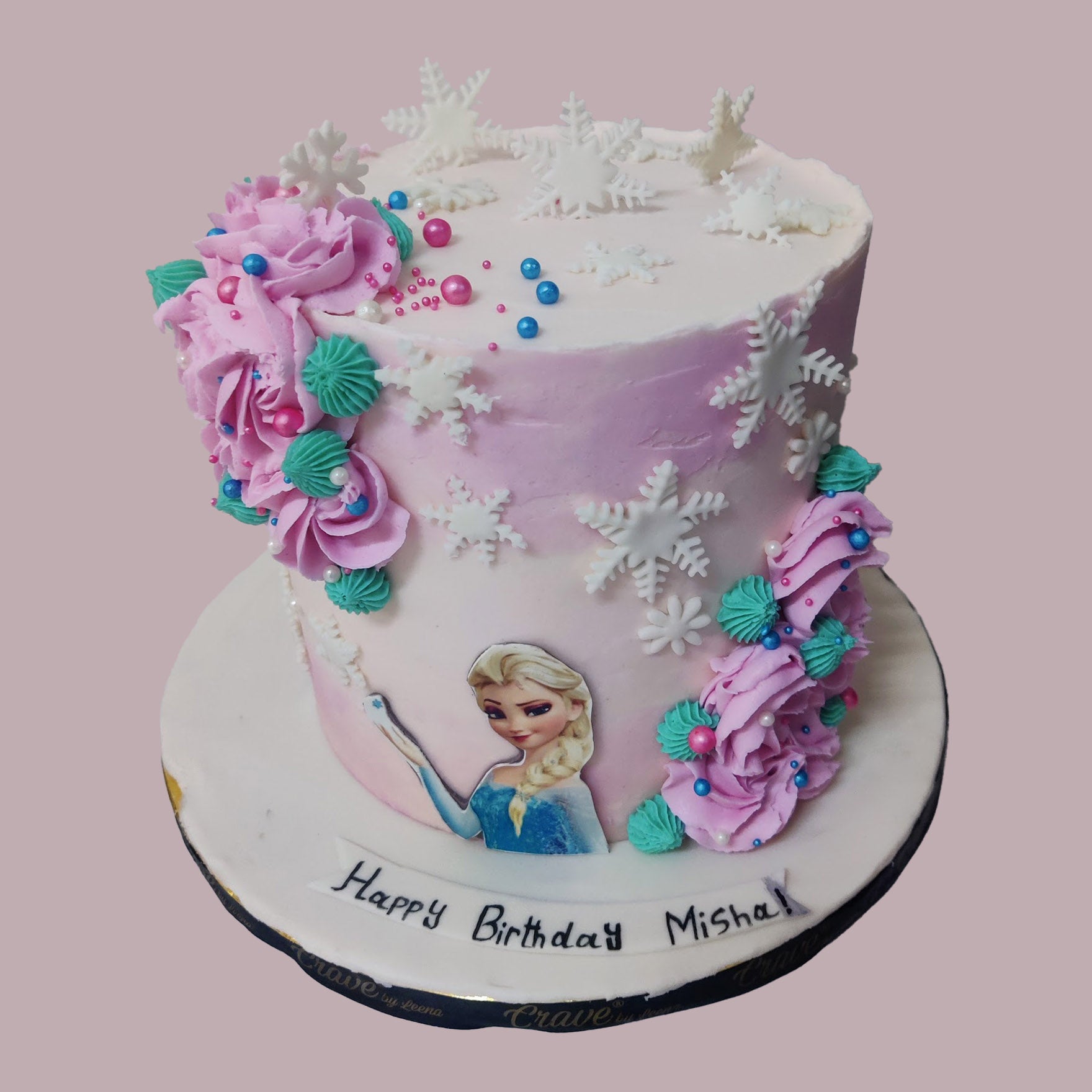 Pink Frozen theme cake - Crave by Leena