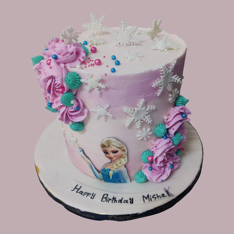 Pink Frozen theme cake - Crave by Leena
