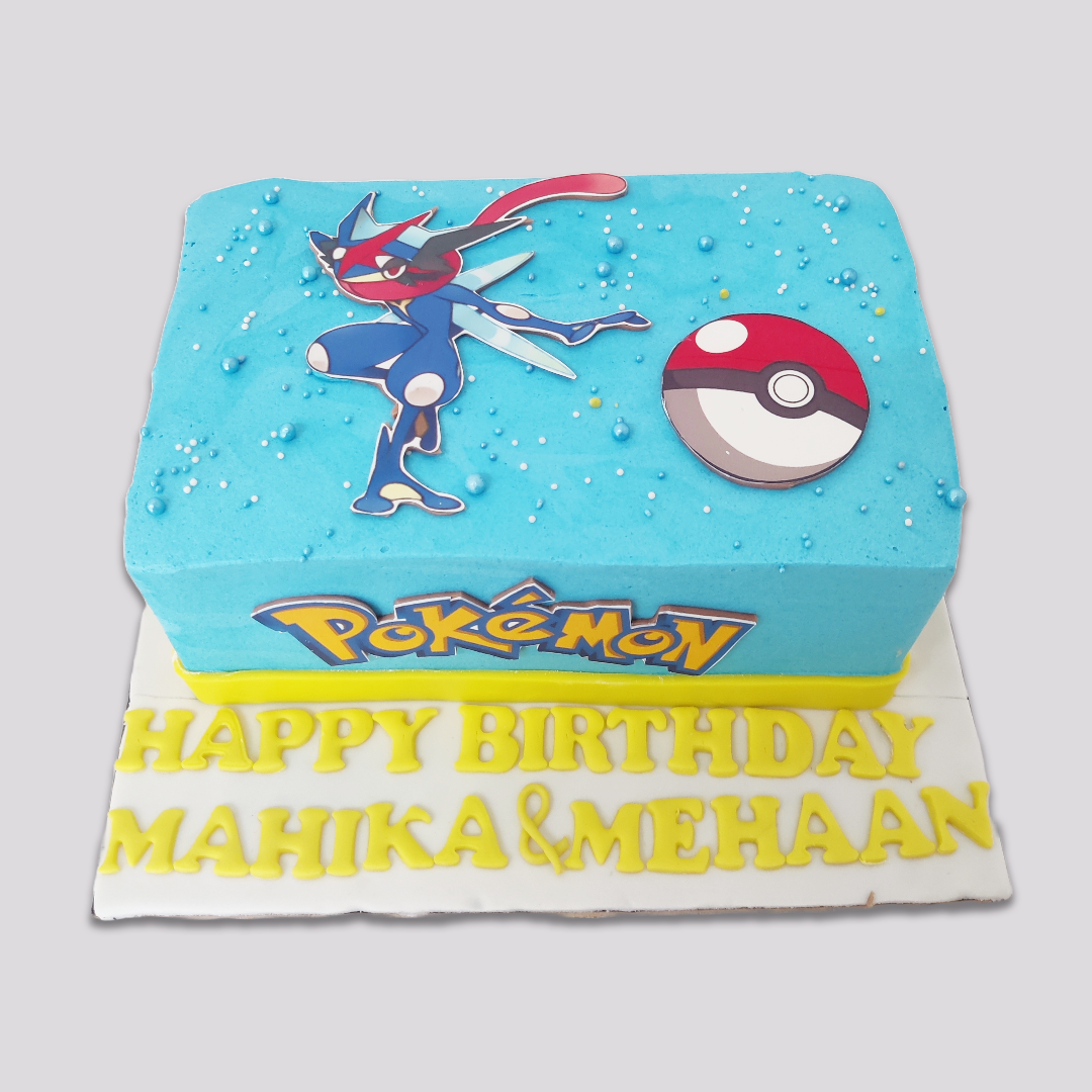 Rectangular Pokémon Greninja Cake | Vegan Cake Bangalore – Crave by Leena