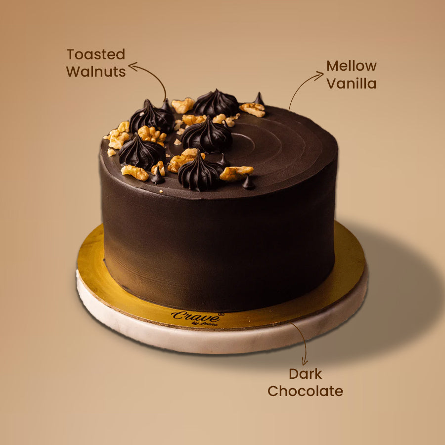 Vanilla Walnut Fudge Cake - Crave by Leena