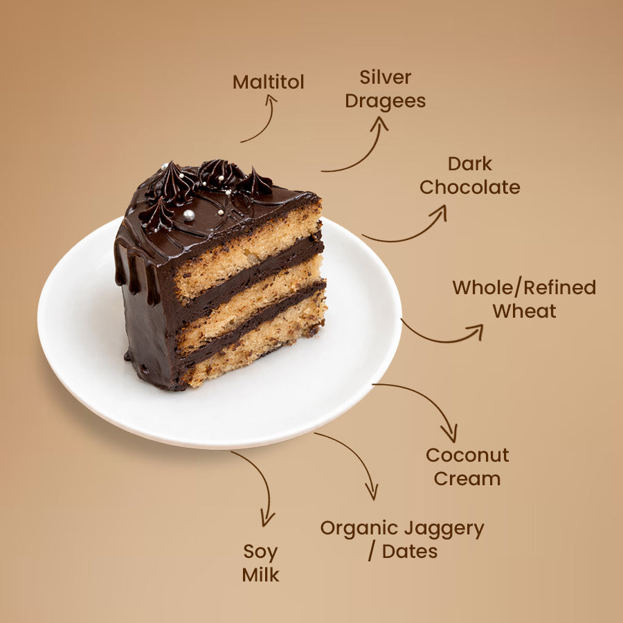 Refined Sugar-Free Vanilla Choco Noir Cake - Crave by Leena
