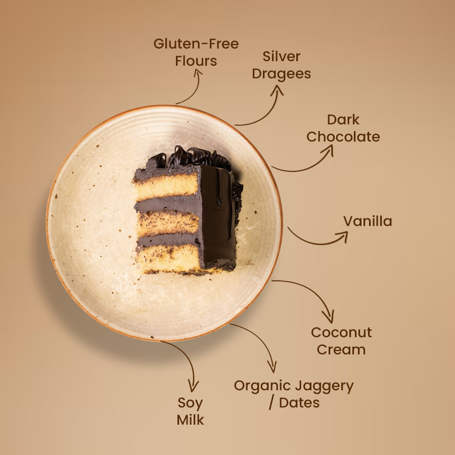 Refined Sugar-Free & Gluten Free Vanilla Choco Noir Cake - Crave by Leena