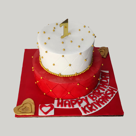 Red and White with 1 acrylic topper - Crave by Leena