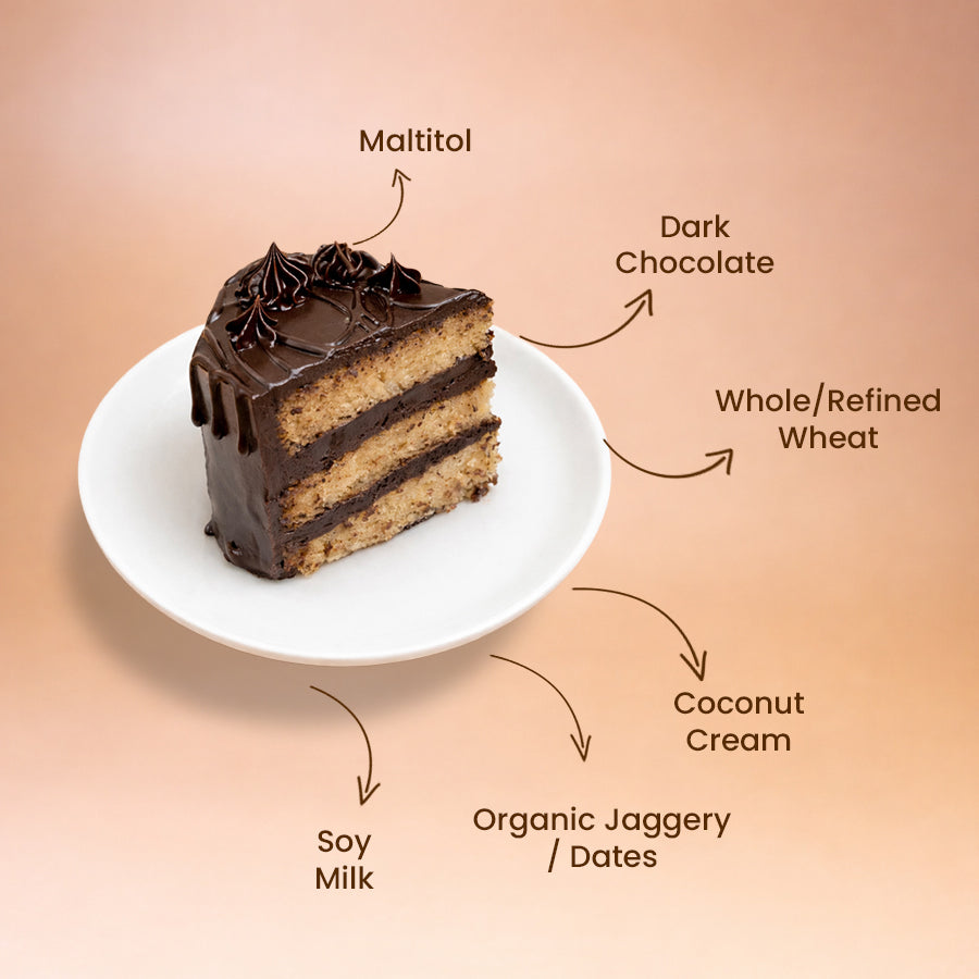 Sugar-Free Vanilla Choco Noir Cake - Crave by Leena