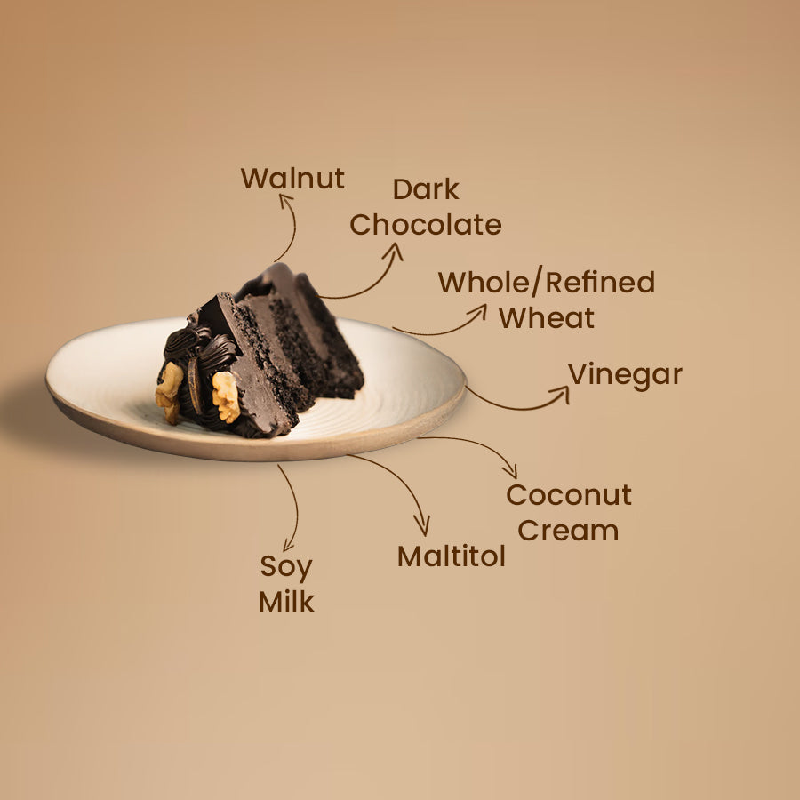 Sugar-Free Vanilla Walnut Fudge Cake