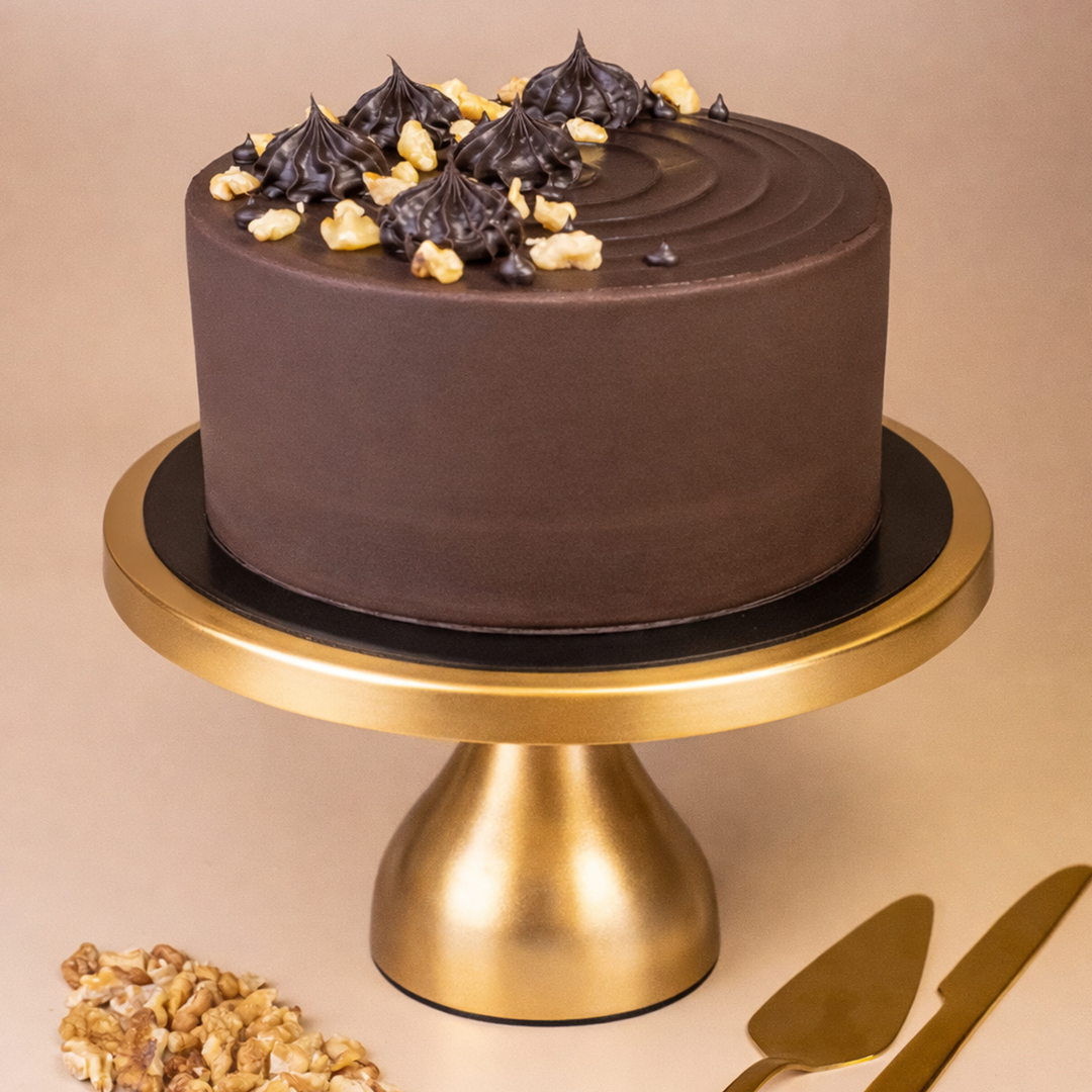 Sugar-Free Vanilla Walnut Fudge Cake