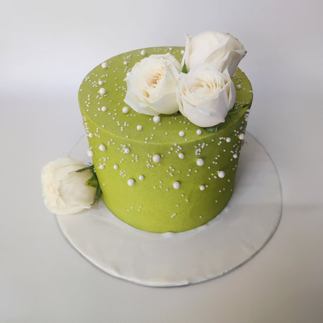 Sage Green Engagement Cake - Crave by Leena