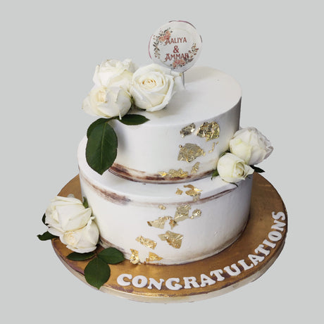 Semi Naked Engagement Cake - Crave by Leena