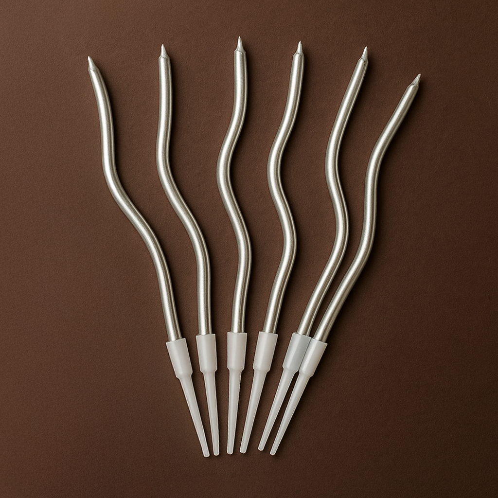 Silver Spiral Birthday Candles (6 Pcs)