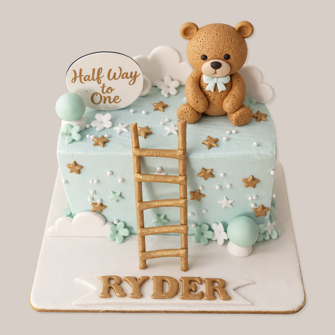 Soft Color Teddy Half Cake