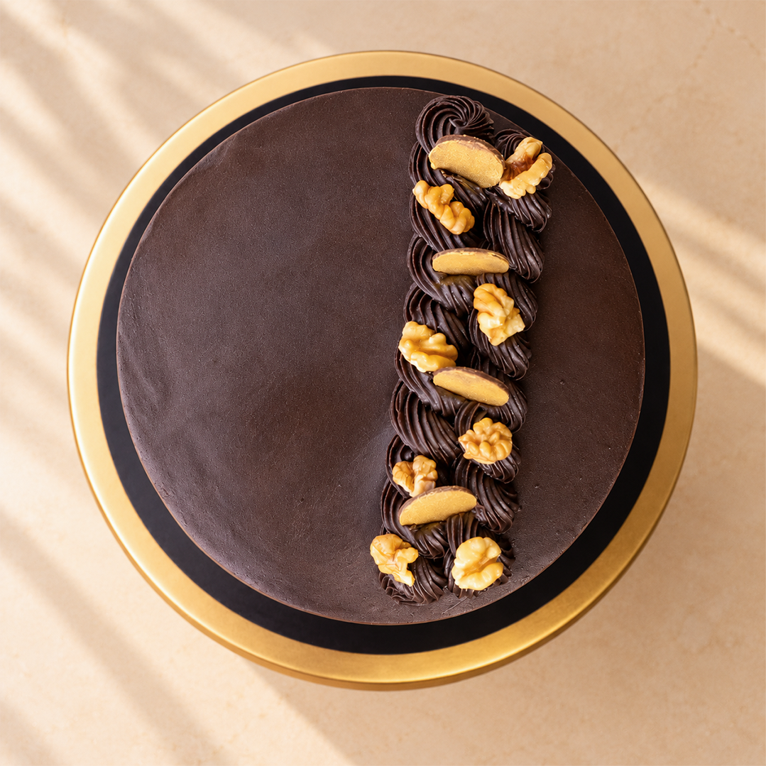 Chocolate Walnut Fudge Cake — Sugar-Free