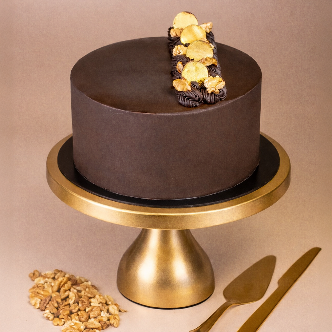 Sugar-Free Chocolate Walnut Fudge Cake