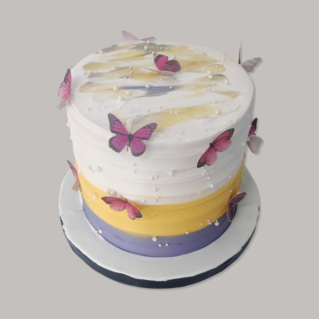 Pastel Palette Knife Floral Cake