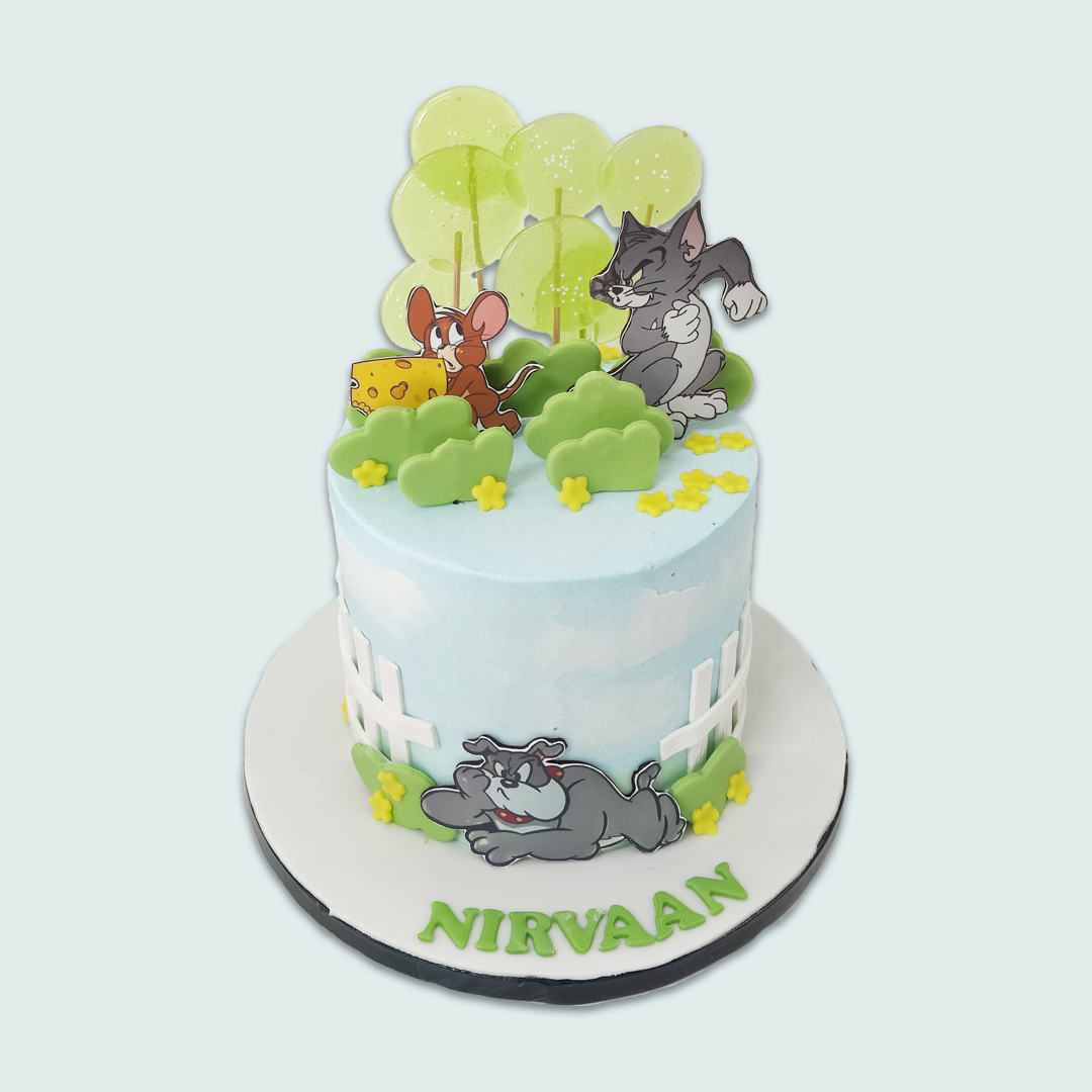 Tom and Jerry Garden Fence Cake | Vegan Cake Bangalore – Crave by Leena