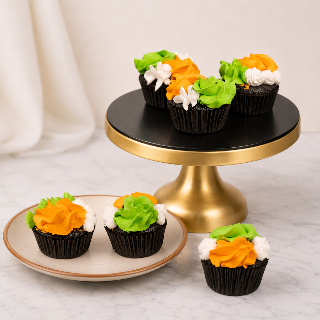 Indian Tricolour Cupcakes