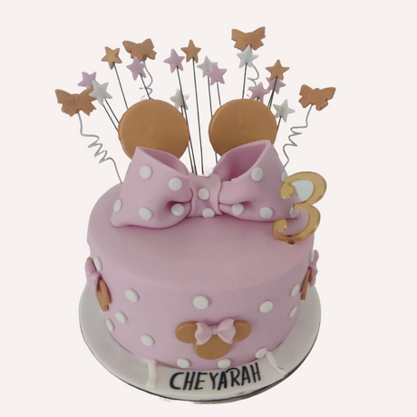Golden Minnie Mouse Cake - Crave by Leena