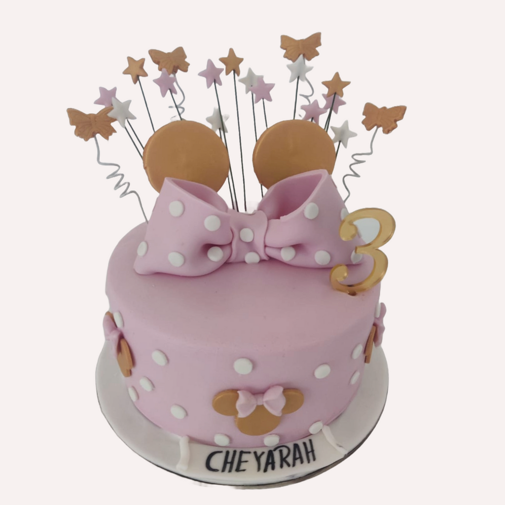 Golden Minnie Mouse Cake - Crave by Leena