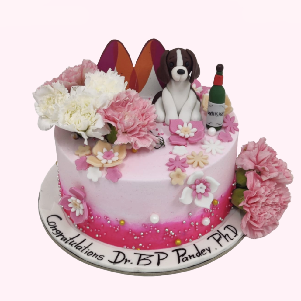 Pink Ombre Pearls Wine And The Dog Cake. - Crave by Leena