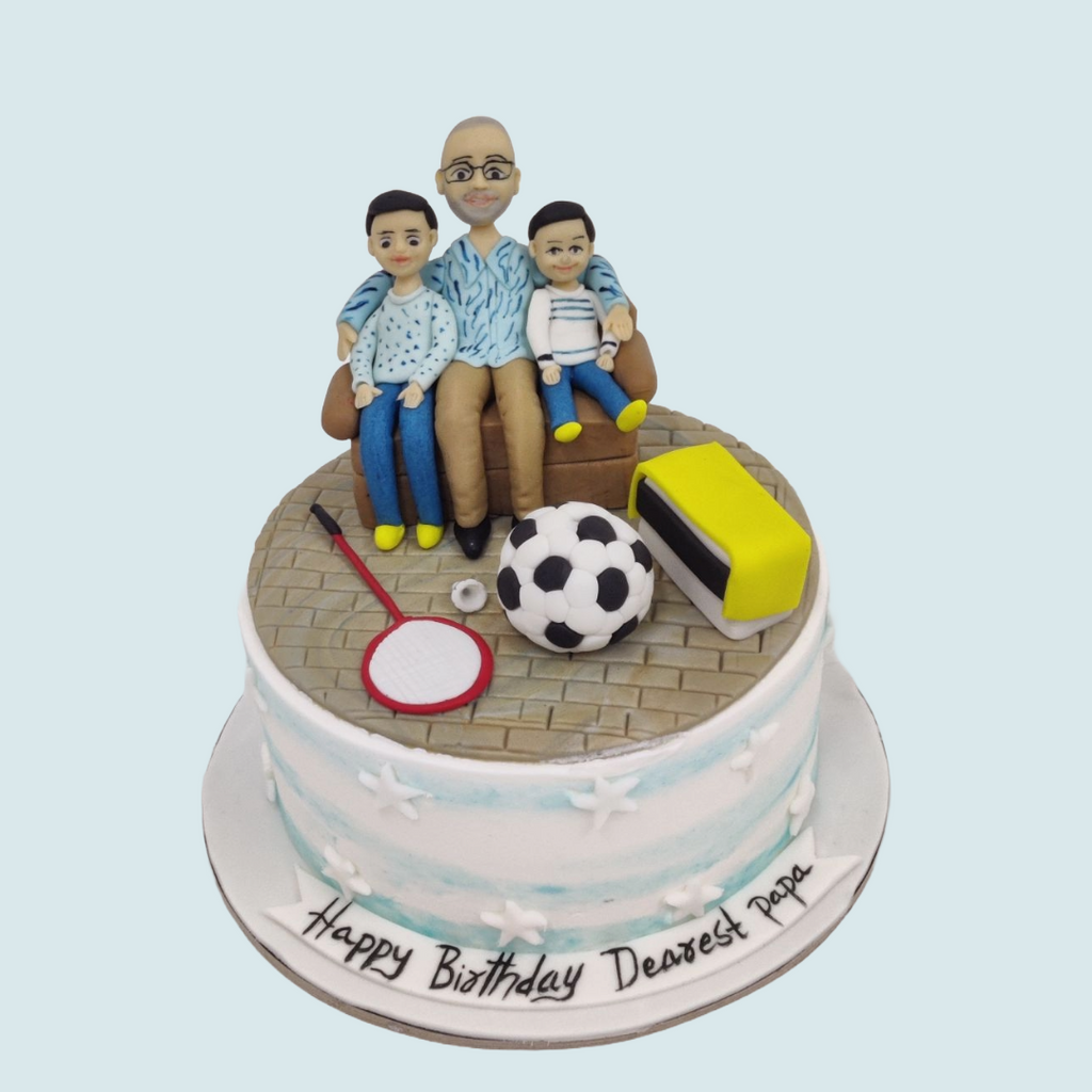 Dad & Boys Blue Ombre Cake - Crave by Leena