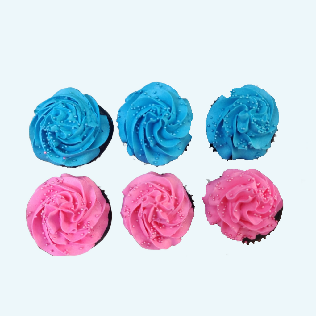 Blue & Pink Frosting Cupcakes - Crave by Leena