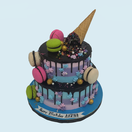 Macarons Drip Cake - Crave by Leena
