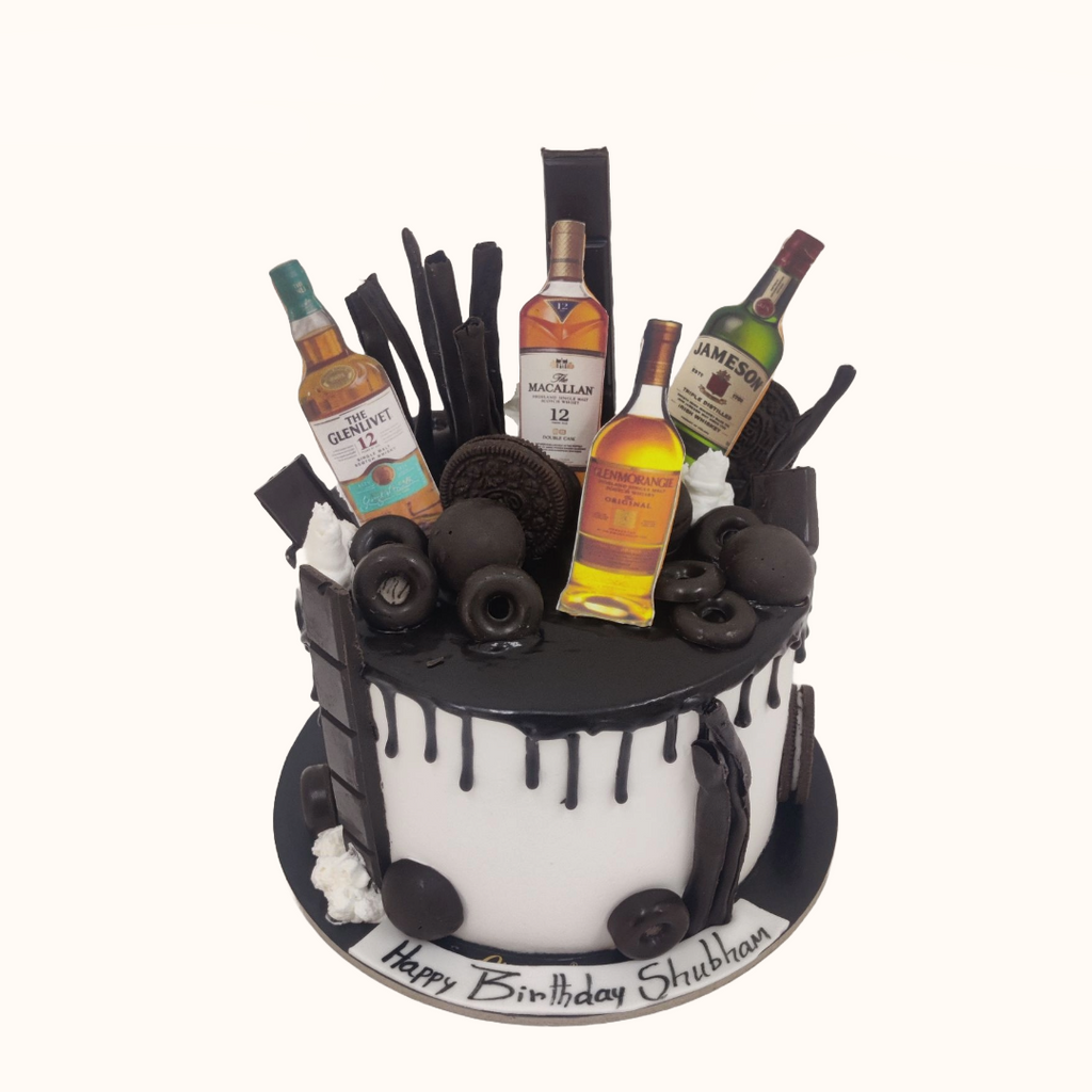 Chocolate Drip Bottle Cake - Crave by Leena