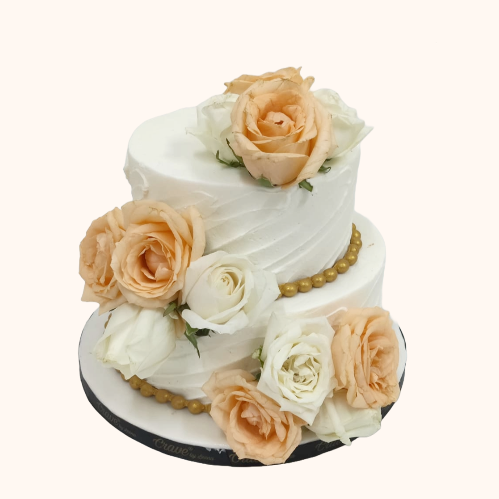 White Beauty Floral Cake - Crave by Leena