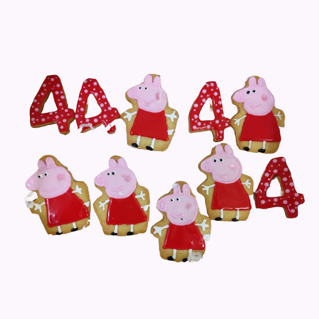 Red Theme Peppa Pig Cookies - Crave by Leena