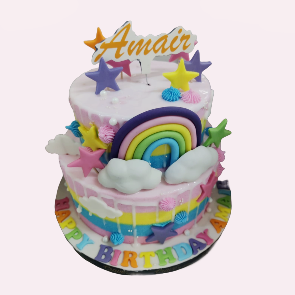 Rainbow & Stars Cake - Crave by Leena