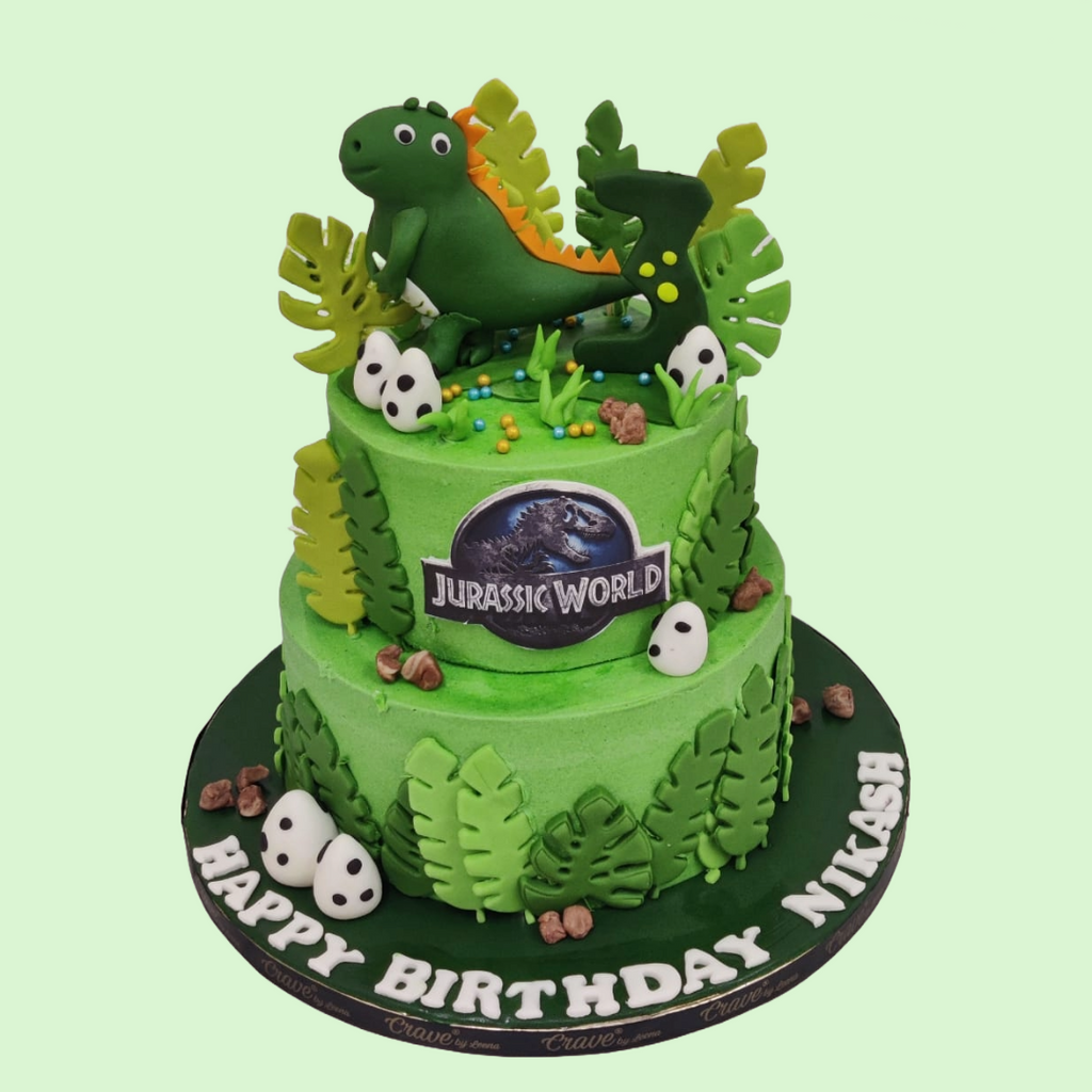Green Dino Cake - Crave by Leena