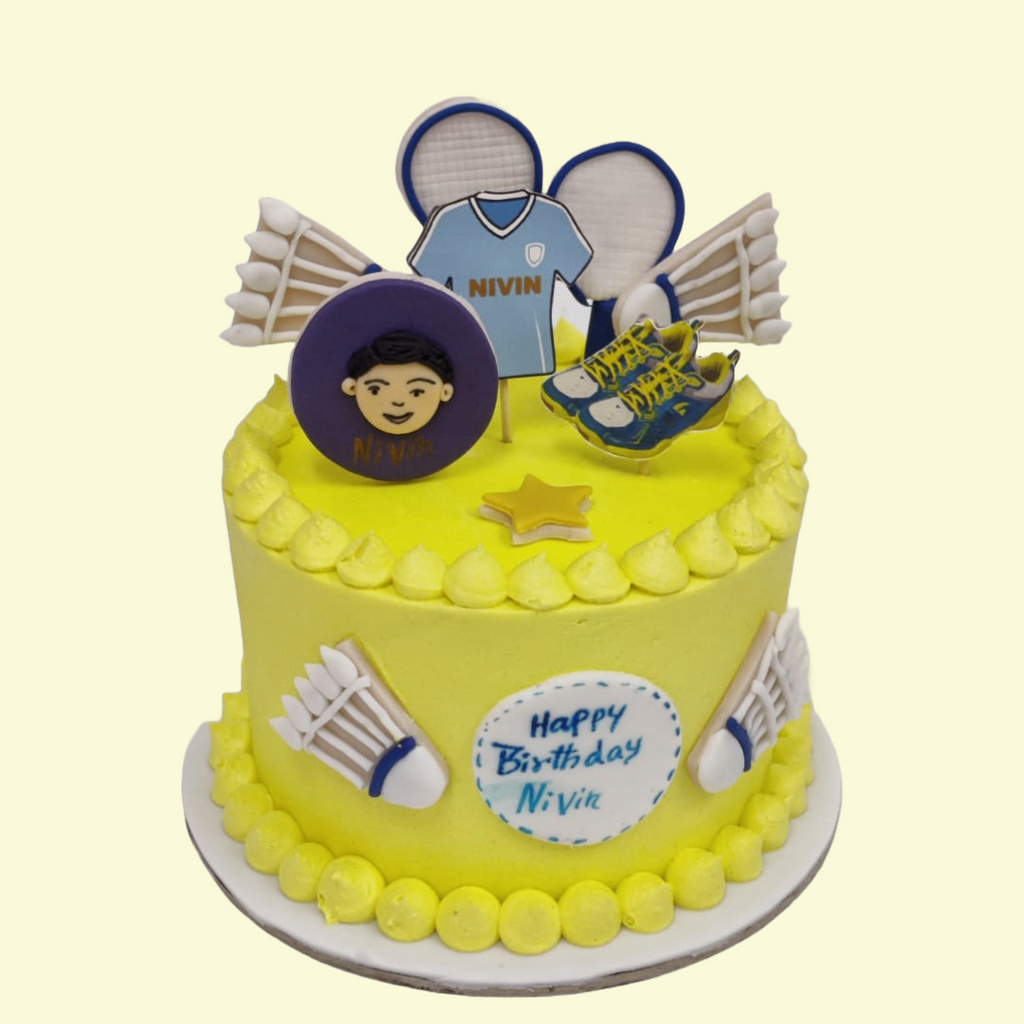 Badminton Poping Toppers Cake - Crave by Leena