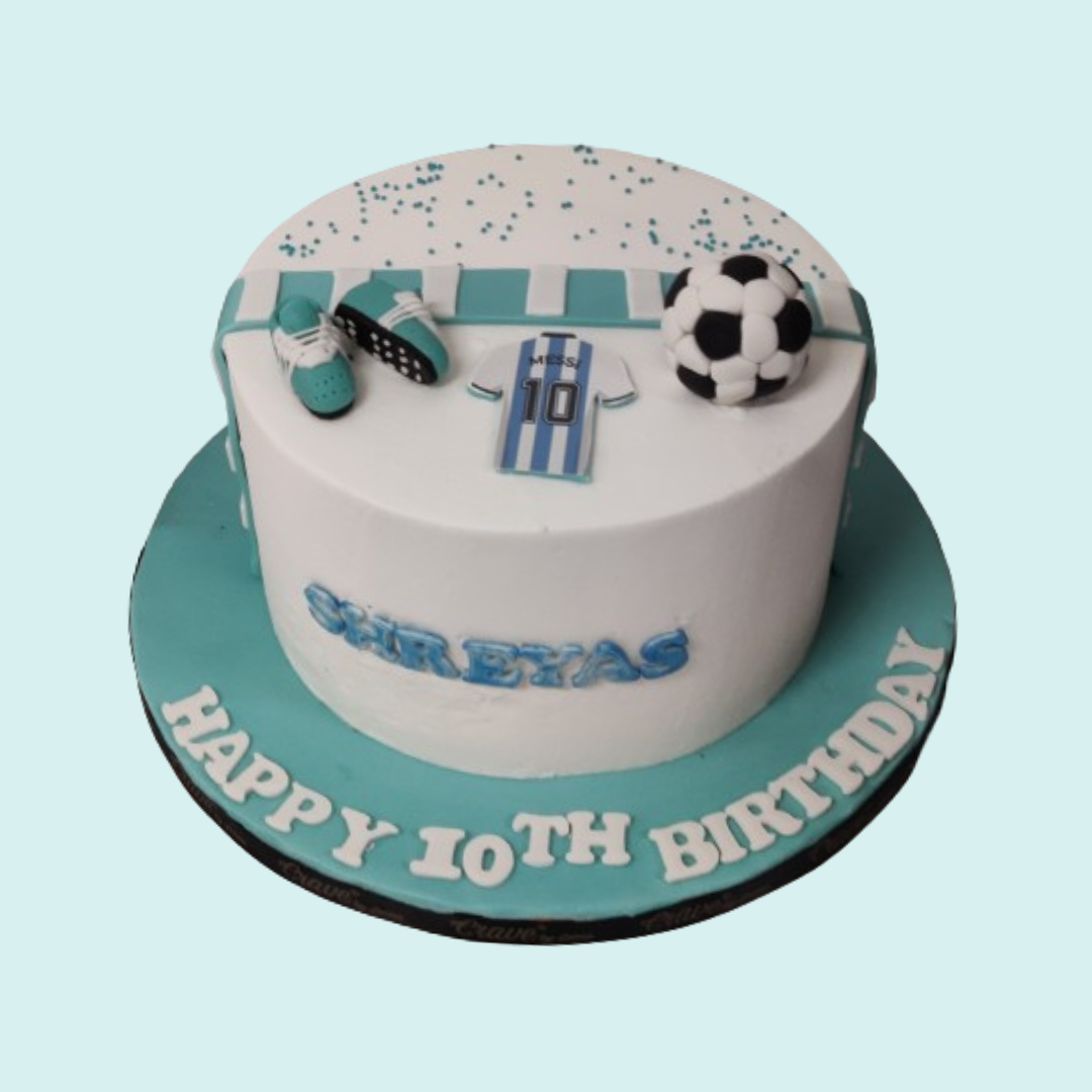 Messi Fan Number 10 Jersey Cake | Vegan Cake Bangalore – Crave by Leena