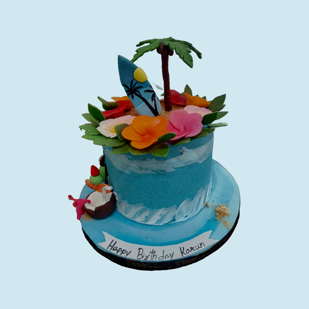 2 KG CWF Floral sandy beach cake - Crave by Leena