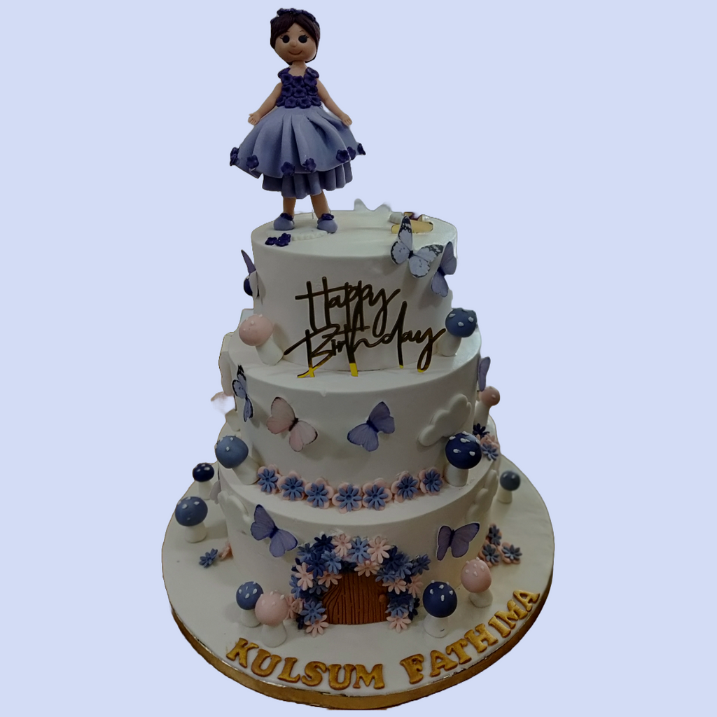 6KG 3Tier  WnB & CT Cute 1st B'Day , Princess Cake - Crave by Leena