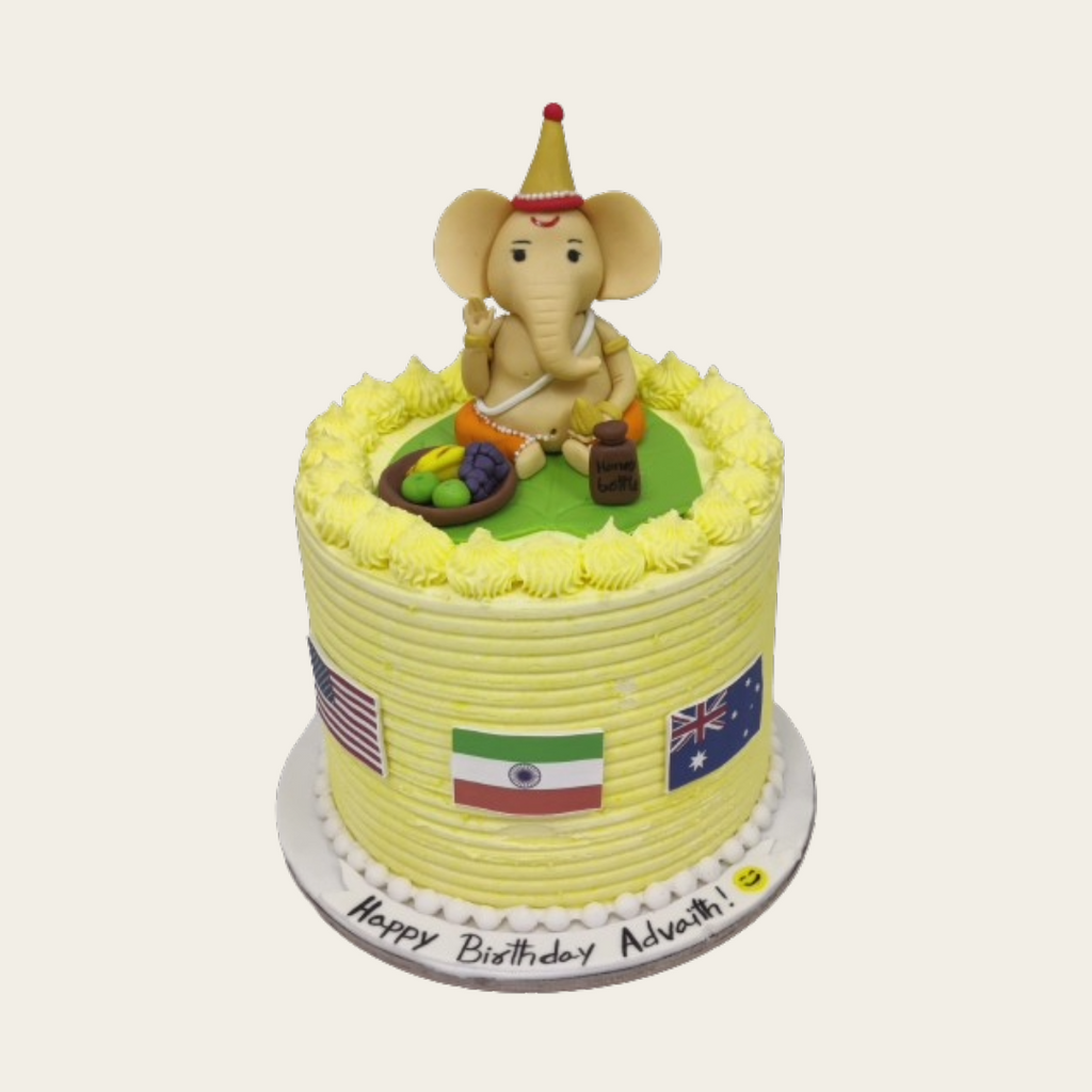 2KG WnB Ganesha Theme, pastel cake - Crave by Leena
