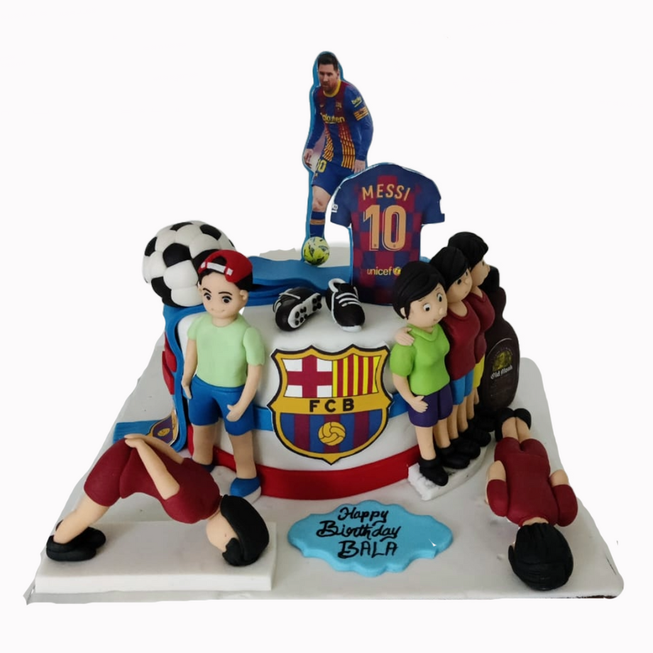 Delicious FC Barcelona Logo Printed T-Shirt Birthday Cake | Order Now for  FREE Home Delivery | UG Cakes