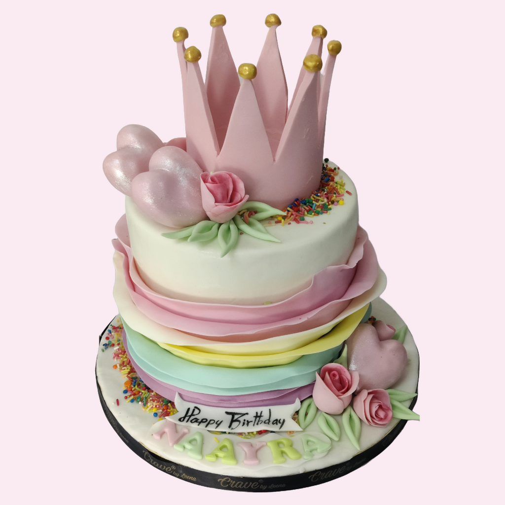 2.5KG CT Ruffled Crown Cake - Crave by Leena