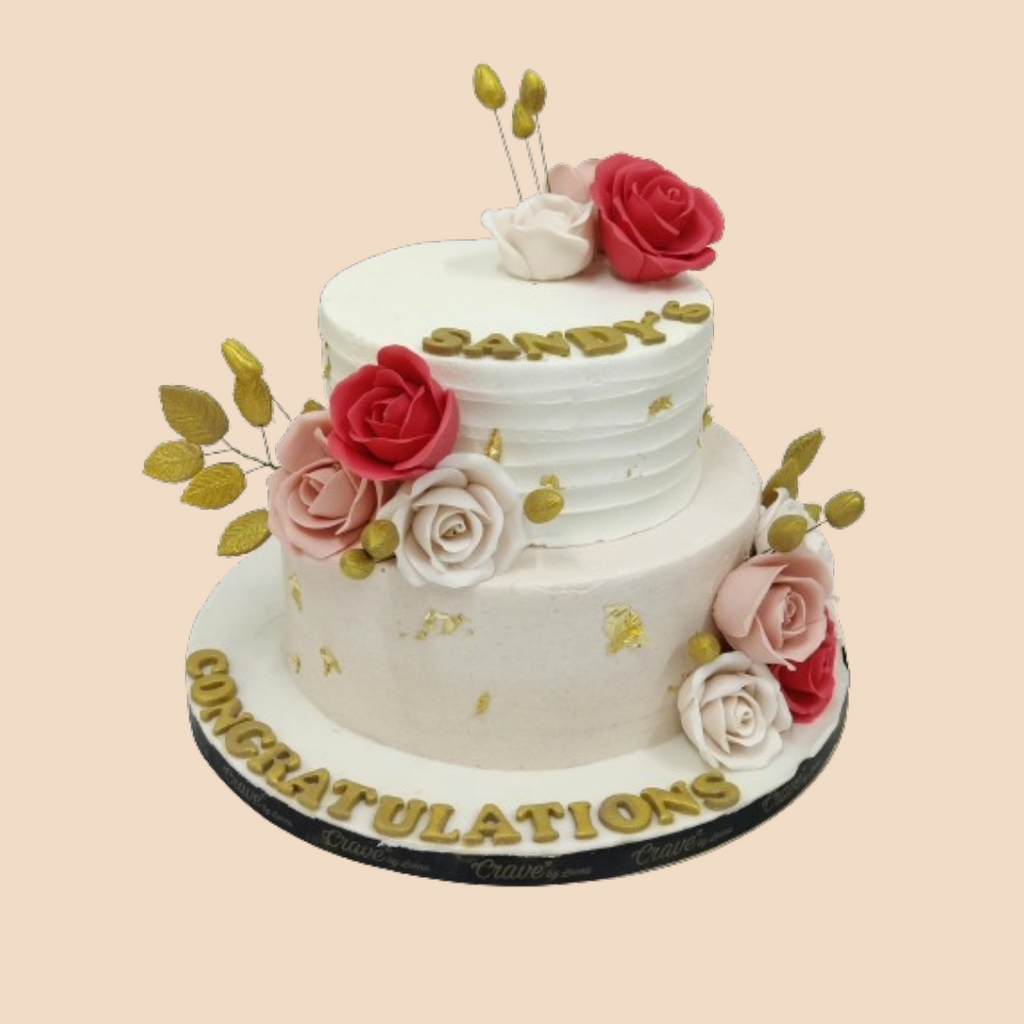 3 KG 2 tier CT Spring wedding cake - Crave by Leena
