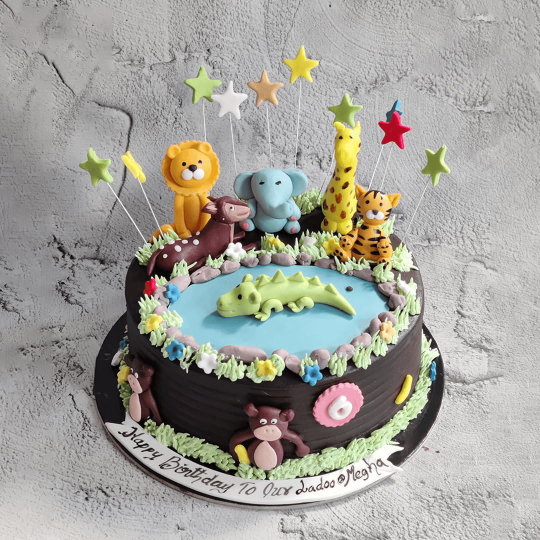 Cake Back Chocolate Jungle Animals Get Together Cake | Crave by Leena