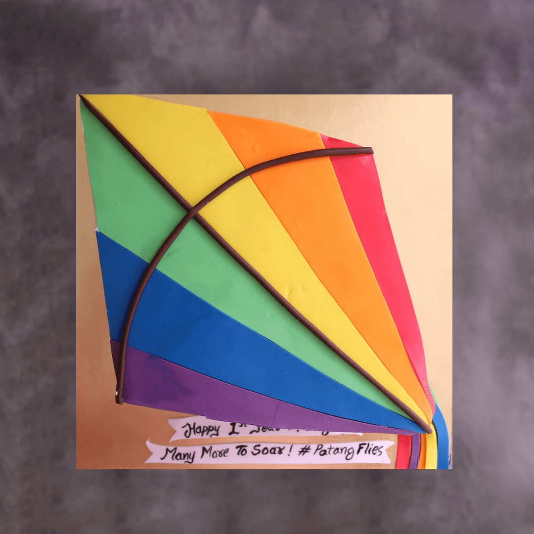Rainbow Kite Shaped Cake | Vegan Theme Cake in Bangalore – Crave by Leena