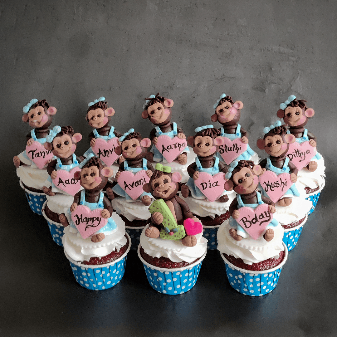 Monkey cupcakes for baby sales shower