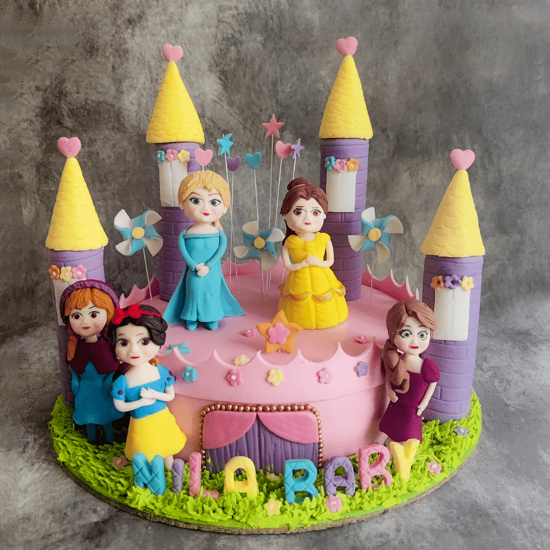 Cake Back Purple Tower Disney Princess Castle Cake | Crave by Leena